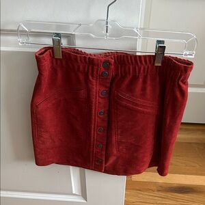 BCBGMaxAzria Snap-Front Mini Suede skirt